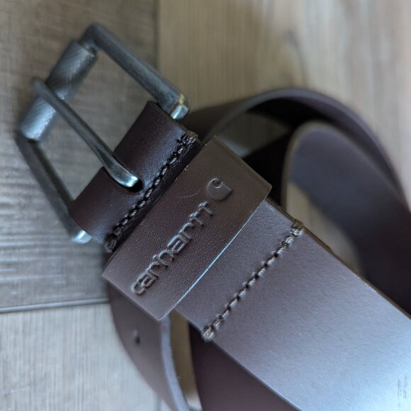 Carhartt Men's Roller Buckle Full Grain Leather Work Belt in Brown 42 - Picture 1 of 9
